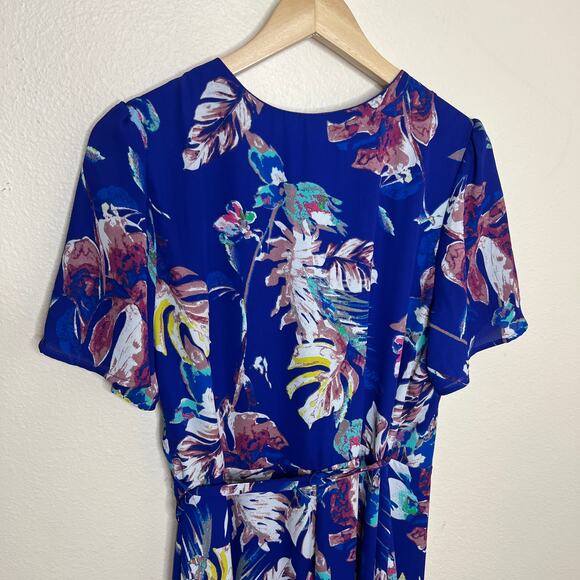 Chris McLaughlin Blue Floral Maxi Wrap Dress 12 - Picture 8 of 12